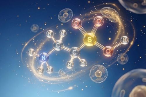 Taurine Molecular Structure Blue